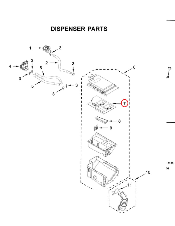 Whirlpool Washer Dispenser Parts W11318757 (OEM) Washer Whirlpool