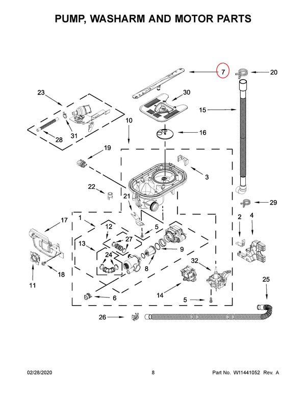 Whirlpool Dishwasher Spray Arms W11550888 (OEM) Dishwasher Whirlpool