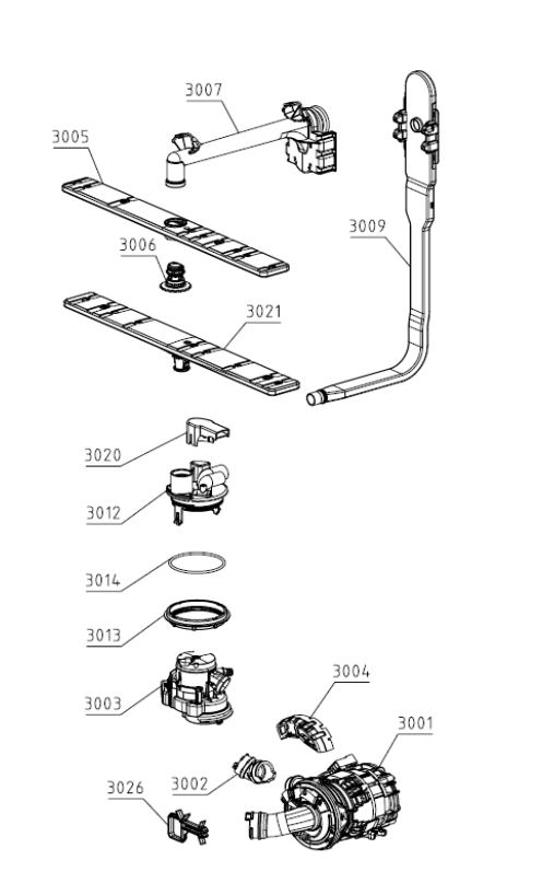 Hisense Dishwasher Spray Arms G513835 (OEM) Dishwasher Hisense