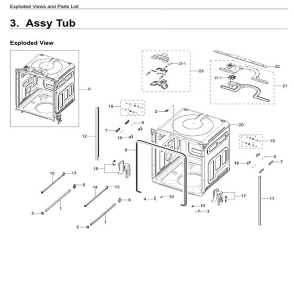 Samsung Dishwasher Seals / Gaskets DD69-00015A (OEM) Dishwasher Samsung