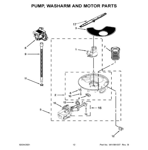 Whirlpool Dishwasher Misc. Parts W10723295 (OEM) Dishwasher Whirlpool