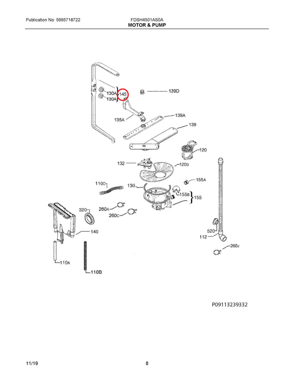 Frigidaire Dishwasher Manifolds A00023205 (OEM) Dishwasher Frigidaire