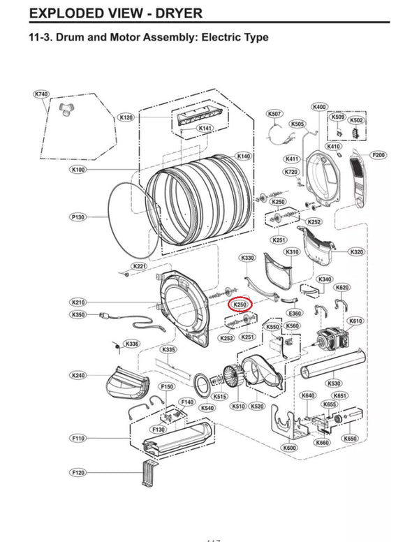LG Dryer Rollers / Wheels AGM75510719 (OEM) Dryer LG