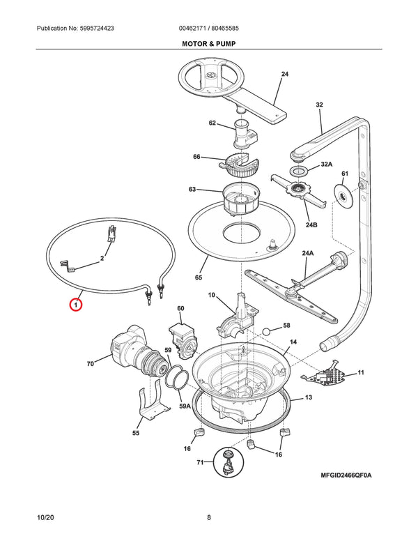 Frigidaire Dishwasher Heater Elements 154825001 (OEM) Dishwasher Frigidaire