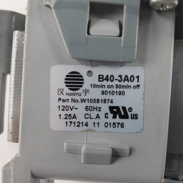 WPW10581874 Drain pump Whirlpool Washer Drain Pumps Appliance replacement part Washer Whirlpool   