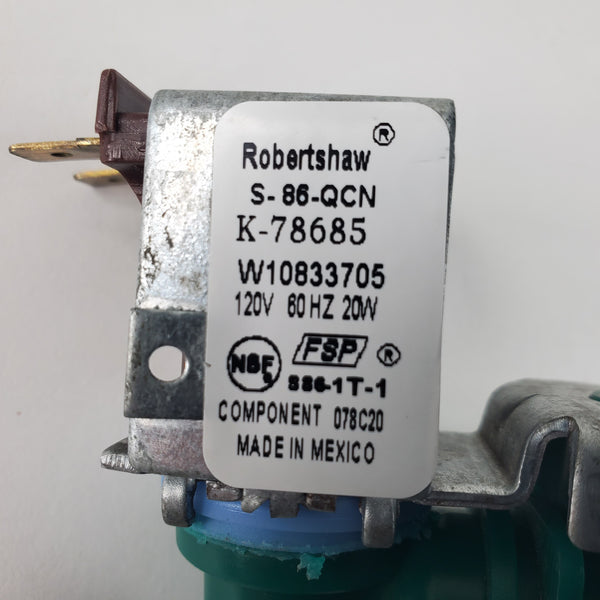 Water inlet valve Refrigerator & Freezer Water Inlet Valves W10865826 Whirlpool (OEM) Refrigerator & Freezer Whirlpool